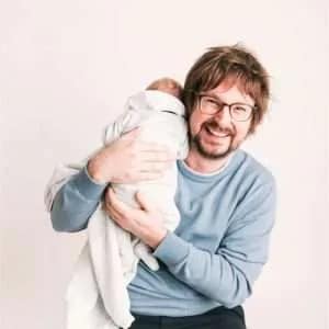 Russ Duncan, legendary sales and creative force, holding his baby. One of the LAB K. family I have had the pleasure to work with.